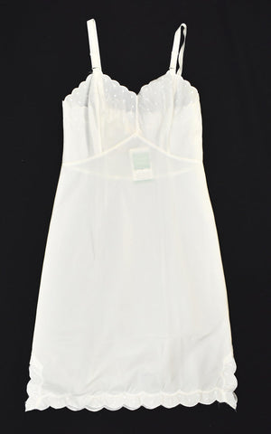 Vintage Off White Emb Zipper Full Slip Cats Like Us