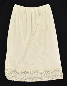 Vintage Off White Half Slip Slit W26-40 Cats Like Us