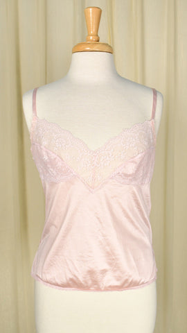 Vintage Pale Pink Lace Trimmed Cami Cats Like Us