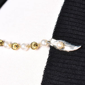 Vintage Pearl & Leaf Sweater Clips Cats Like Us