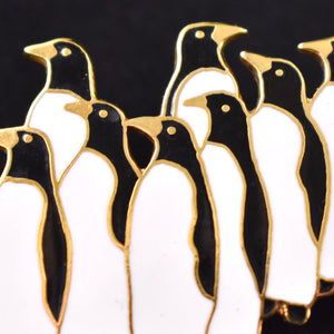 Vintage Penguin Enamel Brooch Pin Cats Like Us