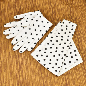 Vintage Polka Dot Gloves with Neck Tie Cats Like Us