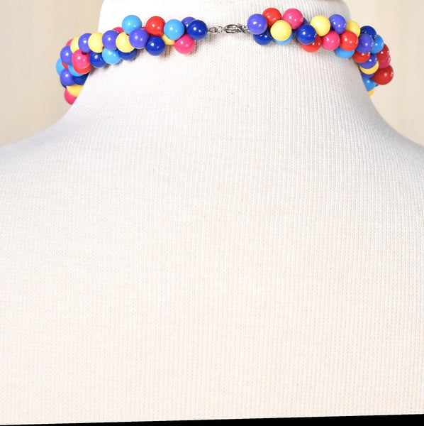 Vintage Rainbow Ball Choker Necklace Cats Like Us