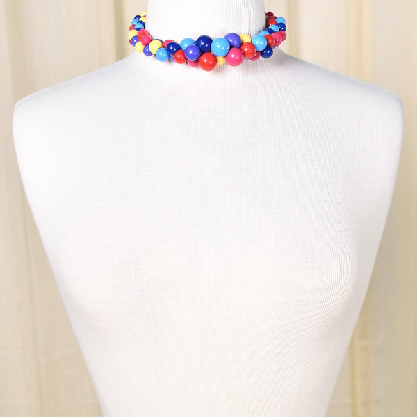 Vintage Rainbow Ball Choker Necklace Cats Like Us