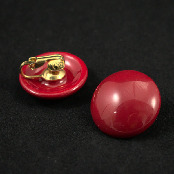 Vintage Red Dot Button Earrings Cats Like Us