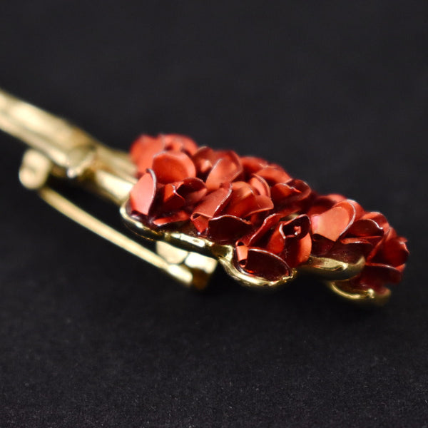 Vintage Red Roses Bouquet Brooch Pin Cats Like Us