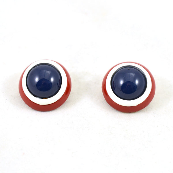 Vintage Red White & Blue Dot Earrings Cats Like Us