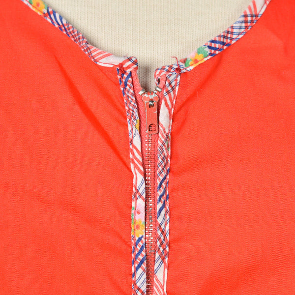 Vintage Red Zipper Smock Top Apron Cats Like Us