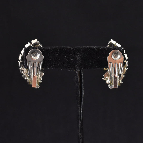 Vintage Rhinestone Fan Earrings Cats Like Us