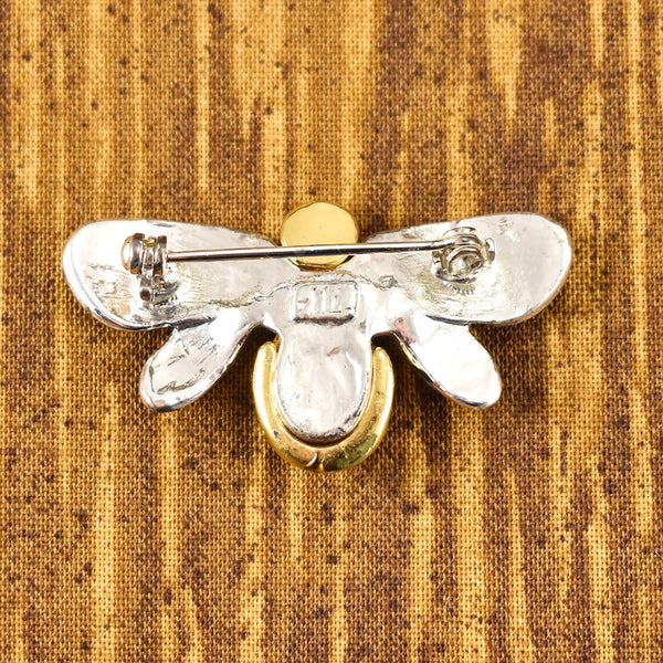 Vintage Shiny Bee Silver & Gold Brooch Cats Like Us