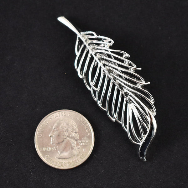 Vintage Shiny Open Feather Brooch Cats Like Us