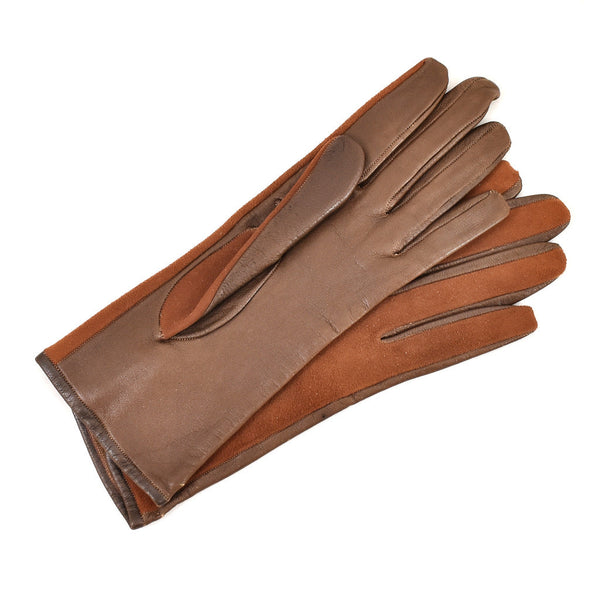 Vintage Short Brown Leather Gloves Cats Like Us