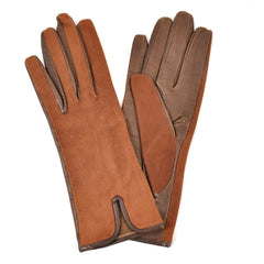Vintage Short Brown Leather Gloves