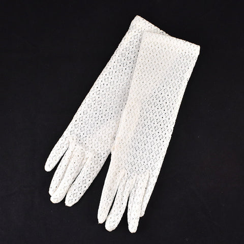 Vintage Short White Lace Gloves Cats Like Us