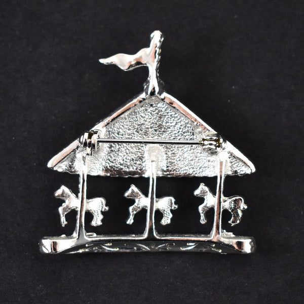 Vintage Silver Carousel Brooch Cats Like Us