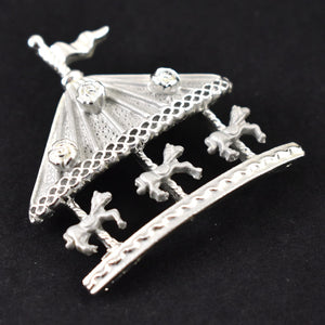 Vintage Silver Carousel Brooch Cats Like Us