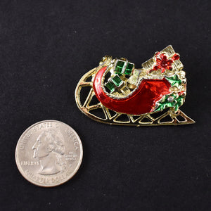 Vintage Sleigh Ride Brooch Pin Cats Like Us
