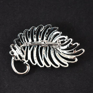 Vintage Swirl Feather Plume Brooch Cats Like Us