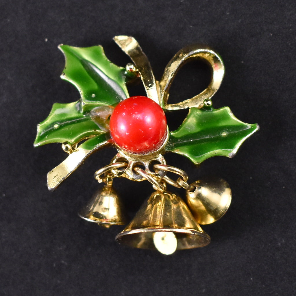 Vintage Triple Holiday Bells Brooch Cats Like Us