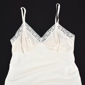 Vintage White Full Floral Lace Slip Cats Like Us