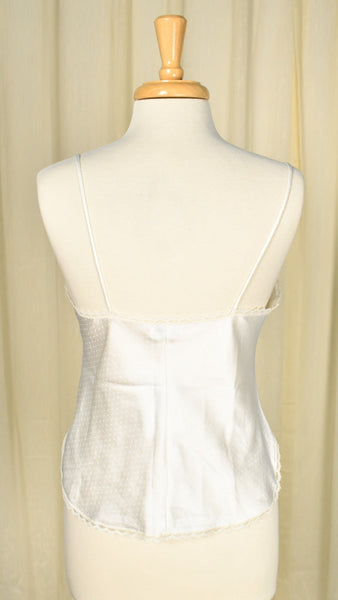 Vintage White Pearl Bead Camisole Tank Cats Like Us