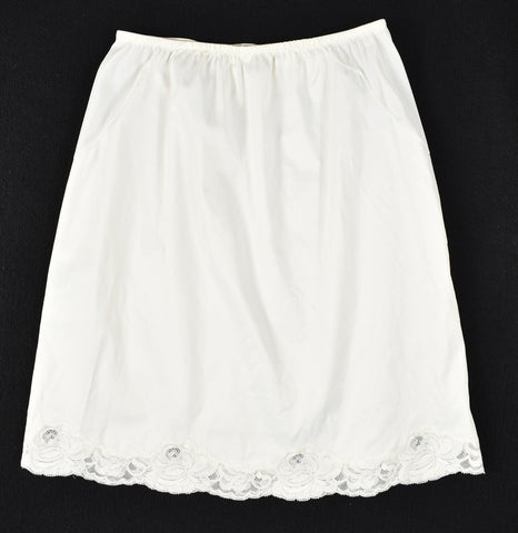 Vintage White Rose Lace Half Slip W24-32 Cats Like Us