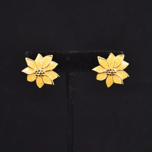 Vintage Yellow Poinsettia Earrings Cats Like Us