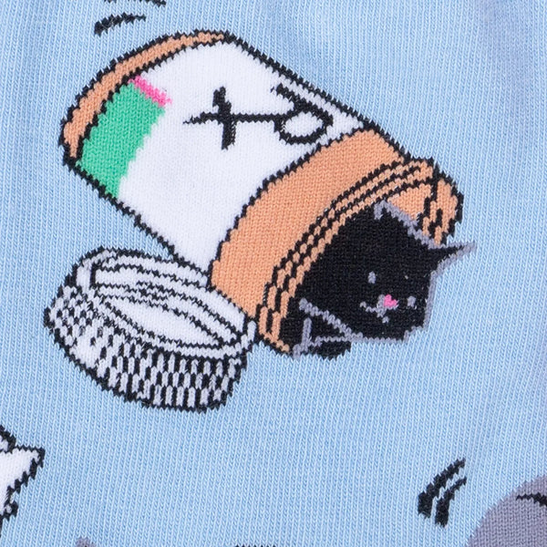 Purr-scription For Happiness Cat Crew Socks