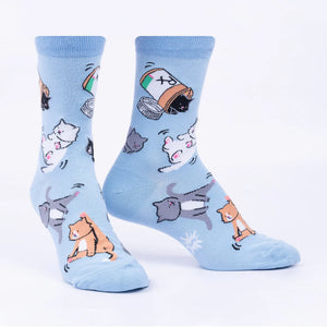 Purr-scription For Happiness Cat Crew Socks