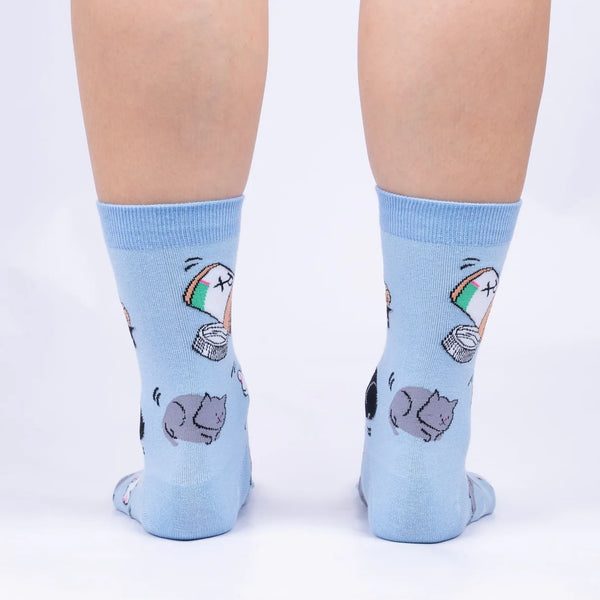 Purr-scription For Happiness Cat Crew Socks