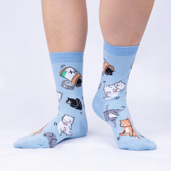 Purr-scription For Happiness Cat Crew Socks