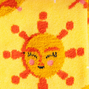 Shine Bright Like the Sun Fuzzy Crew Socks