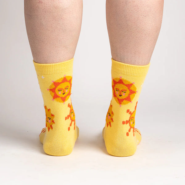 Shine Bright Like the Sun Fuzzy Crew Socks