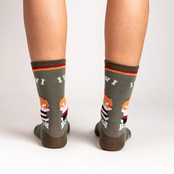 I Wuff Books Fuzzy Crew Socks