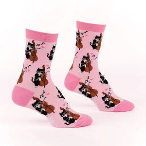 Mewsic to My Cat Ears Crew Socks