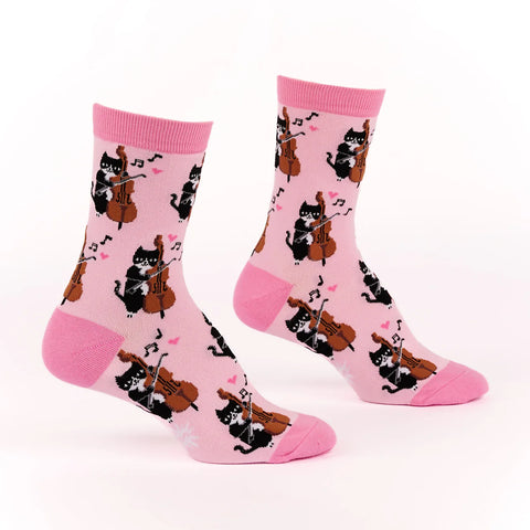 Mewsic to My Cat Ears Crew Socks