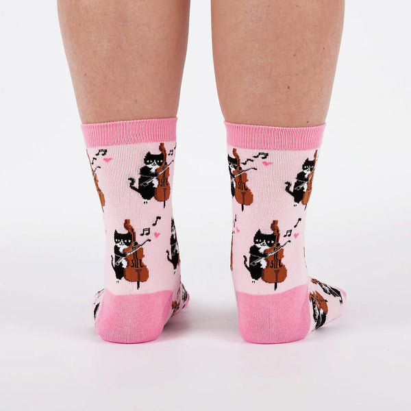 Mewsic to My Cat Ears Crew Socks