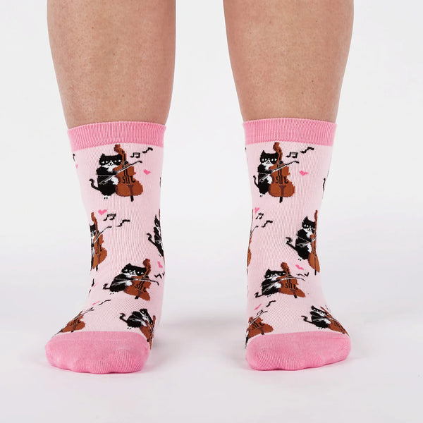 Mewsic to My Cat Ears Crew Socks
