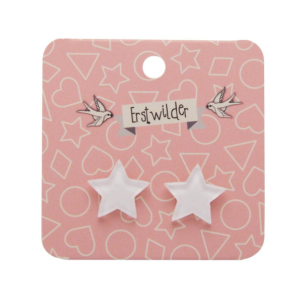White Essential Star Earrings Cats Like Us