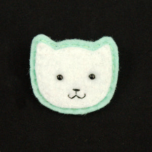 White Kitty Pin in Mint Cats Like Us