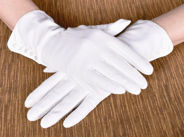 White Tiny Button Vintage Gloves Cats Like Us