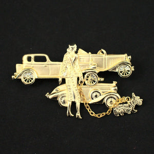Woman and Her Cars Brooch Cats Like Us