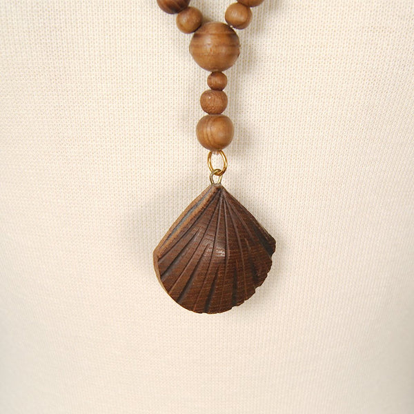 Wood Bead Shell Necklace Cats Like Us