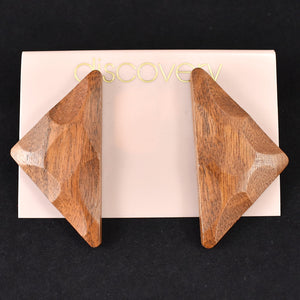 Wood Triangle Tiki Earrings Cats Like Us