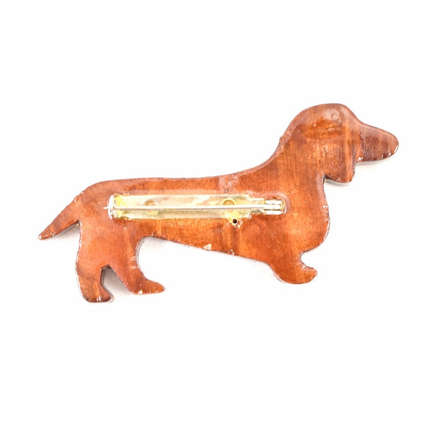 Wood Wiener Dog Brooch Cats Like Us