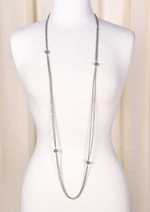 Xtra Long Silver Chain Necklace Cats Like Us
