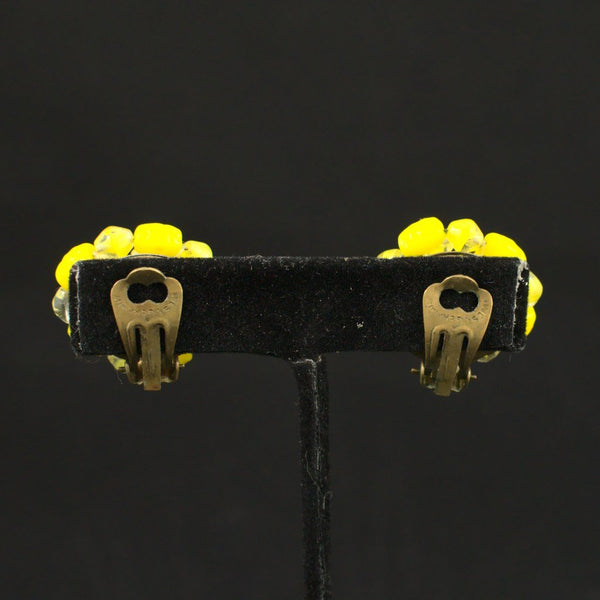 Yellow Bead Cluster Earrings Cats Like Us