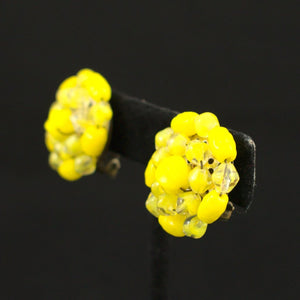 Yellow Bead Cluster Earrings Cats Like Us