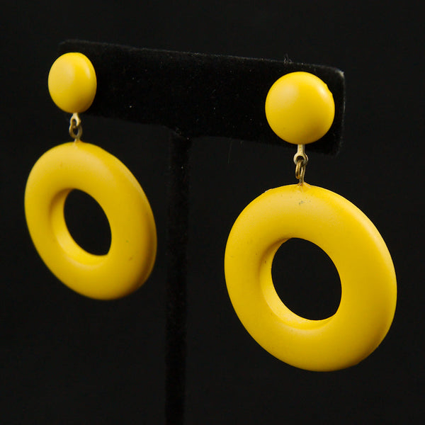 Yellow Hoop Earrings Cats Like Us