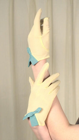 Yellow Mesh Gloves w Detail Cats Like Us